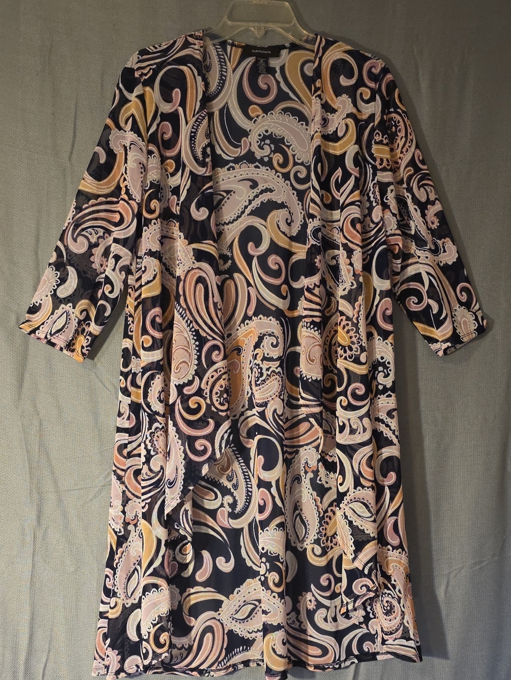 R&M Richards Multi Colored Paisley-Print Cardigan